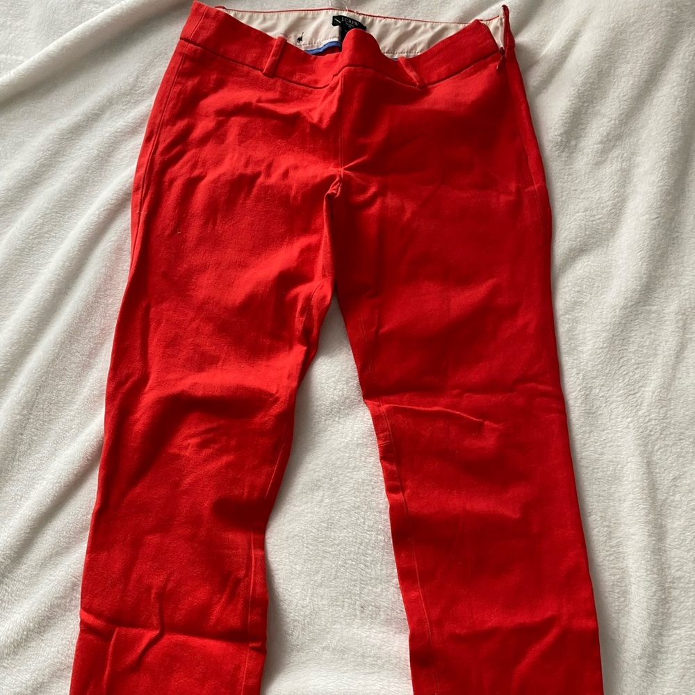 Red j crew pants